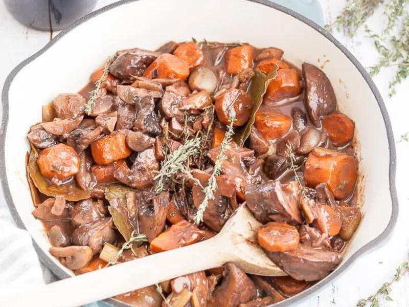 Slow-Simmered Mushroom Bourguignon with Red Wine
