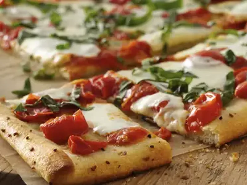 Garlic Butter Crusted Margherita Pizza with Cherry Tomatoes