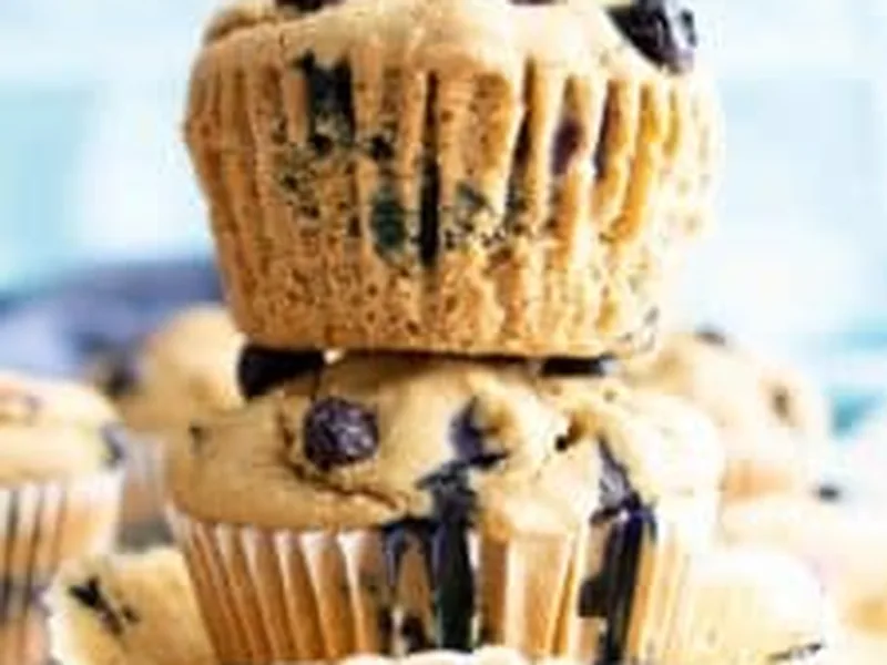 Fluffy Vegan Gluten Free Blueberry Oat Flour Muffins