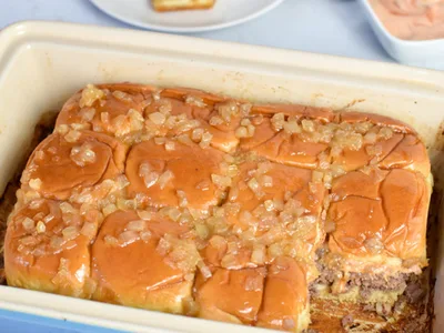 Oven-Baked Hamburger Sliders with Buttered Onions