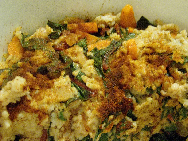 Nutty Almond Butter Vegetable Rice Casserole