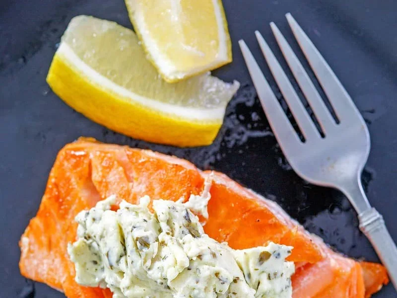 Pan Fried Salmon with Pesto Cream Cheese Sauce
