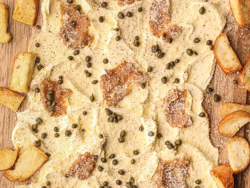 Air Fryer Bagel Chips with Herbed Butter Board