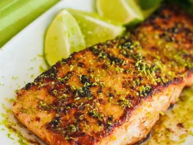 Honey Glazed Salmon with Browned Butter Lime Sauce