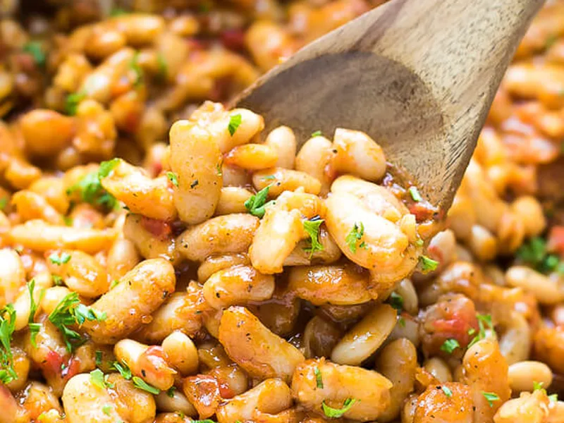 Bulgarian Baked White Beans with Vegetables and Herbs