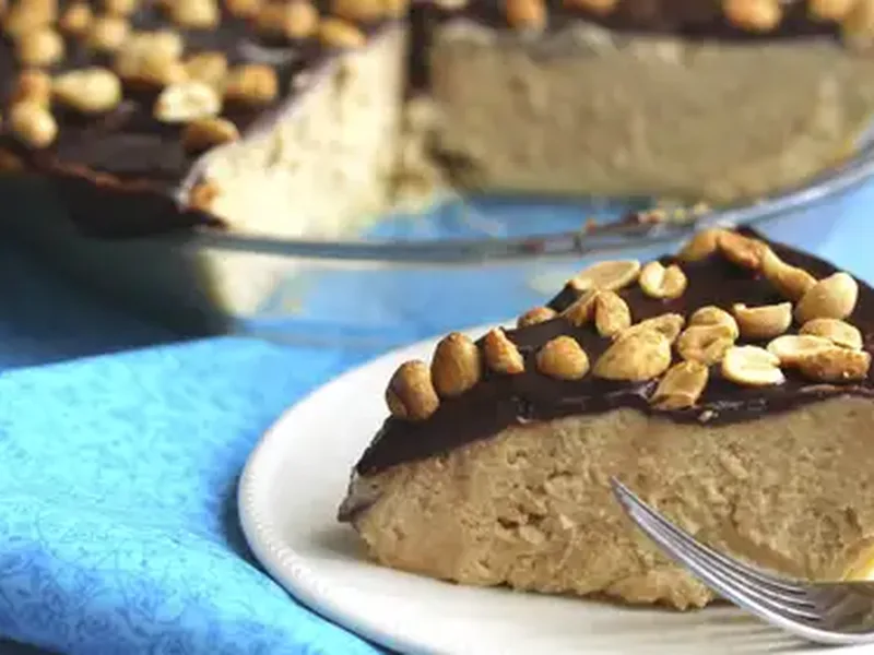 Chocolate Ganache Peanut Butter Cream Pie with Whipped Filling