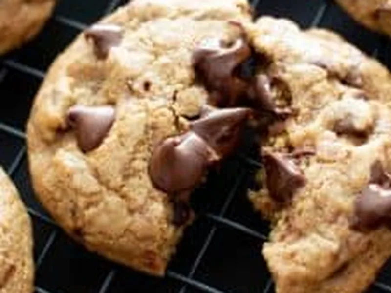 Thick Chewy Oat Flour Chocolate Chip Cookies