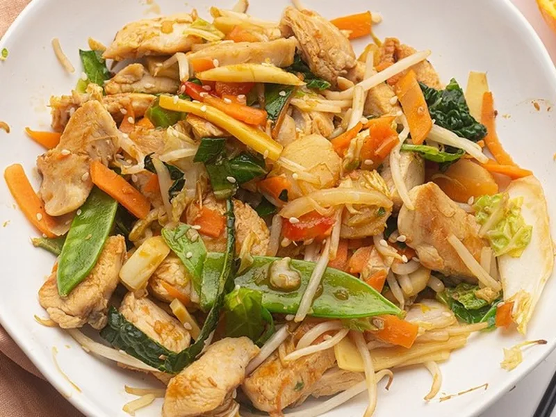 Orange Chicken Stir-Fry with Sesame Oil