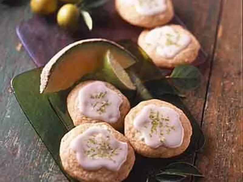 Lime White Chocolate Cookies with Glaze