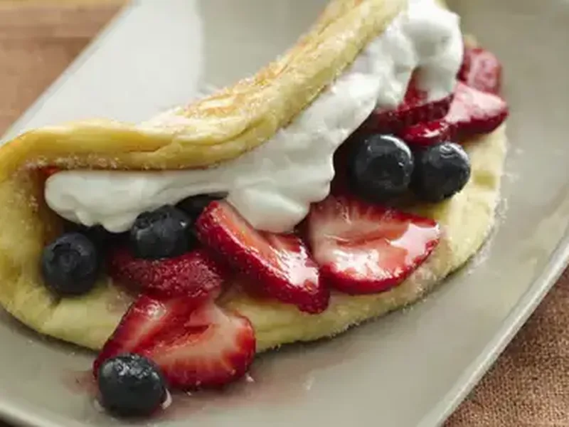 Fried Biscuit Berry Dessert Tacos with Whipped Cream