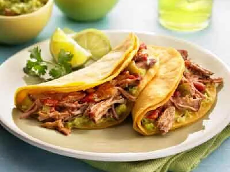 Braised Cinnamon Pork Tacos with Fire-Roasted Tomatoes