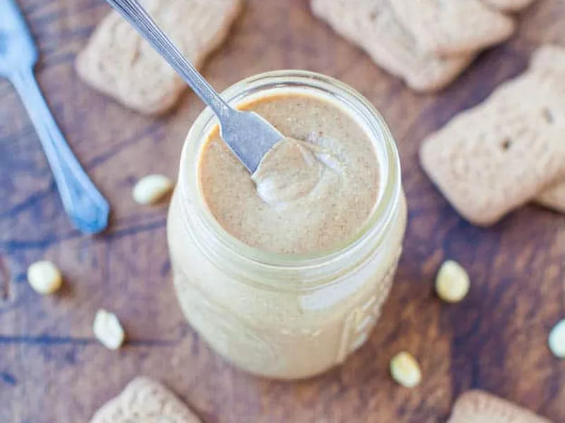 Homemade Cookie Butter Peanut Butter with White Chocolate
