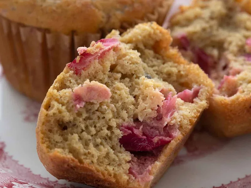 Keto Rhubarb Muffins with Coconut Flour and Cardamom