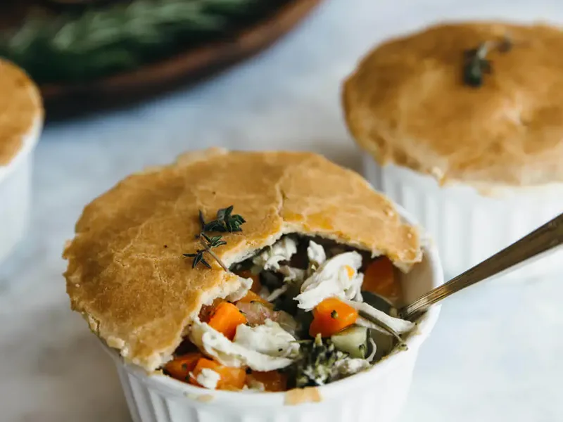 Mini Chicken Pot Pies with Almond Flour Crust