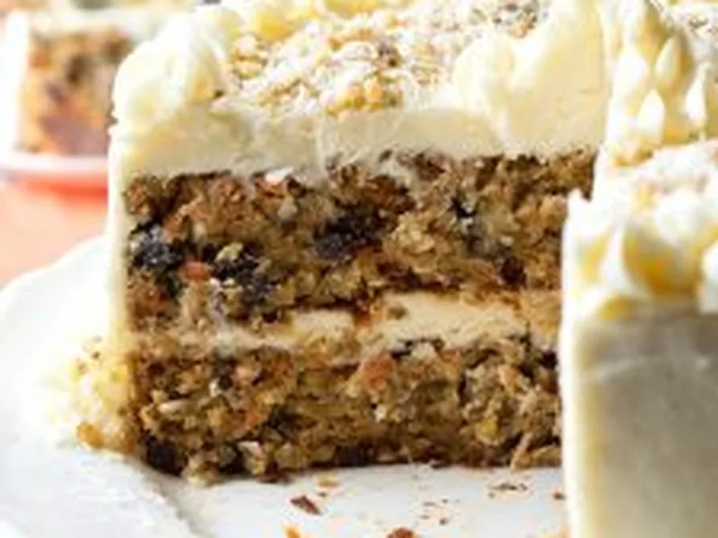 Classic Rum-Soaked Raisin Carrot Cake with Cream Cheese Frosting