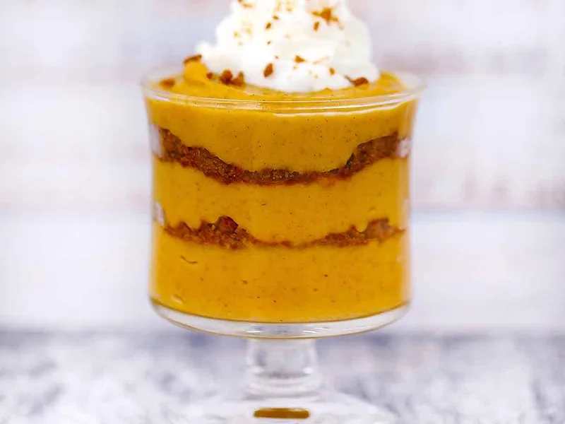 Homemade Pumpkin Pudding with Spiced Custard Base
