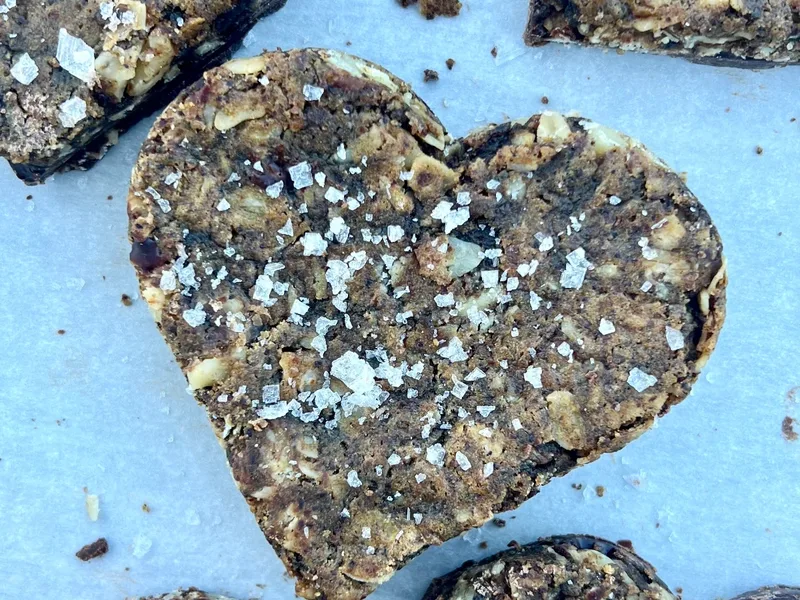 Carob-Walnut Oatmeal Bars with Flax Binding