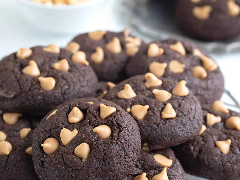 Keto Chocolate Peanut Butter Protein Cookies