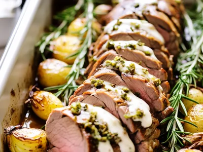 Herb-Crusted Keto Leg of Lamb with Red Wine and Rosemary