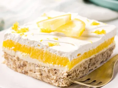 Creamy Lemon Lush: No-Bake Layered Dessert