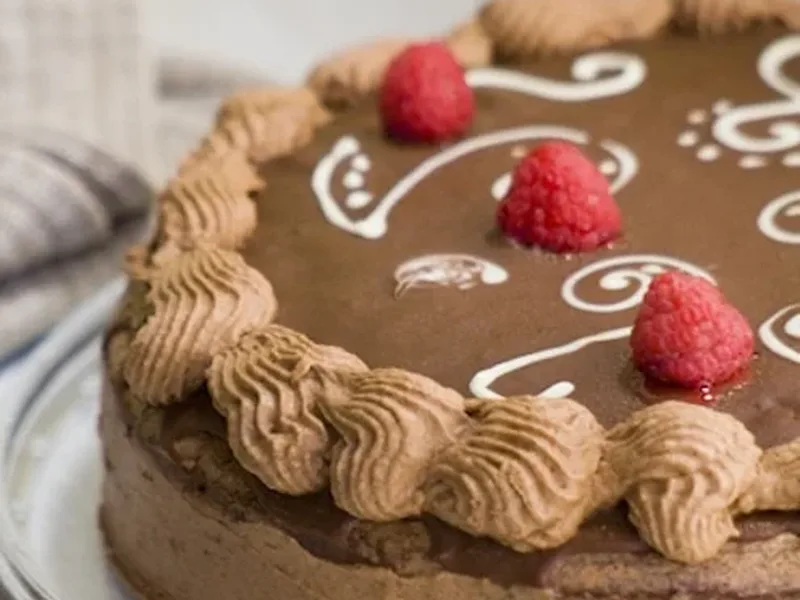 Rich Chocolate Banana Layer Cake with Rum Cream Filling