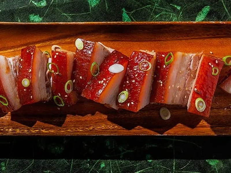 Braised Kalua-Style Pork Belly with Dark Chicken Stock Glaze