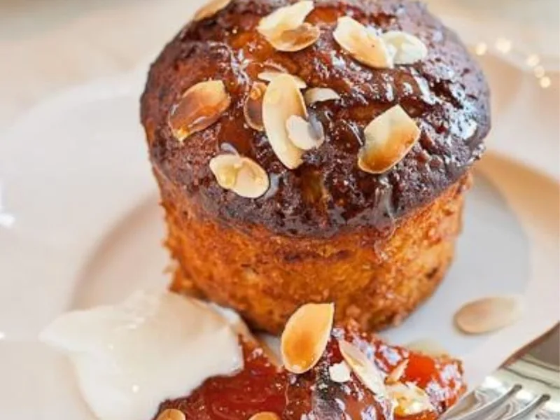 Roasted Apricot Vanilla Quinoa Cakes with Sweet Wine Syrup