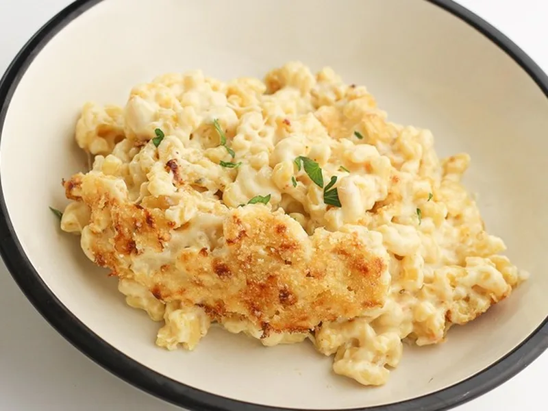 Air Fryer Mac and Cheese with Panko Crust
