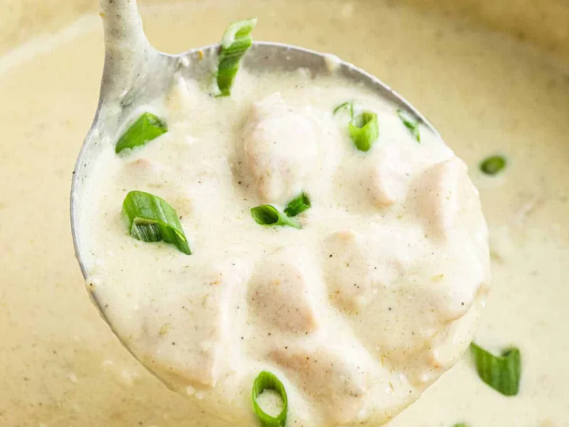 Creamy Chicken Enchilada Soup with Green Sauce