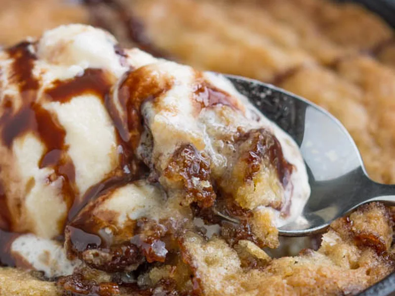 Cast Iron Skillet Chocolate Chip Cookie with Chunks