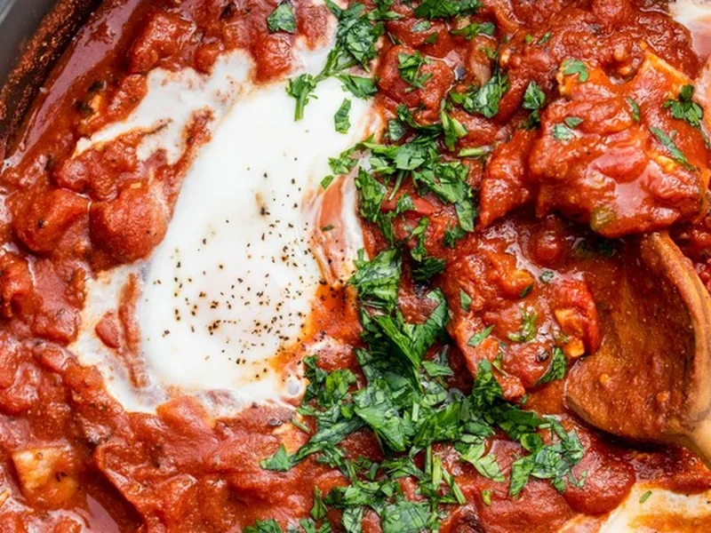 Fire-Roasted Shakshuka with Spiced Tomato Sauce