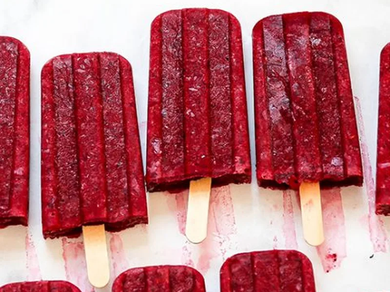 Mixed Berry Sour Ale Popsicles with Rosemary Simple Syrup