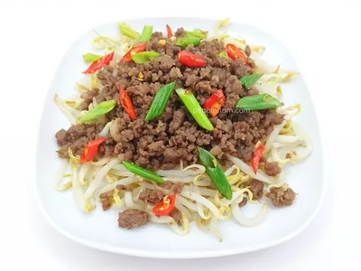 Sauteed Beef and Bean Sprouts Stir-Fry