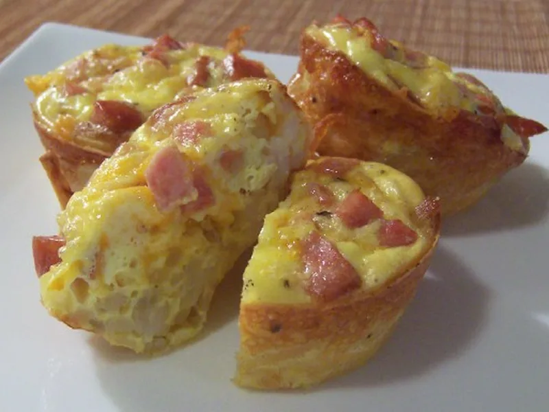 Smoked Sausage and Potato Hash Brown Mini Quiches