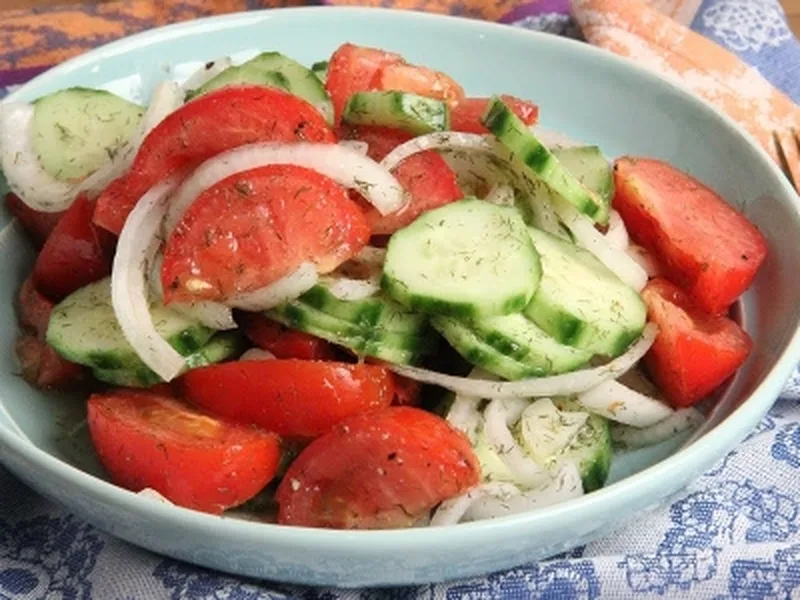Easy Fresh Tomato Cucumber Salad with Herb Dressing