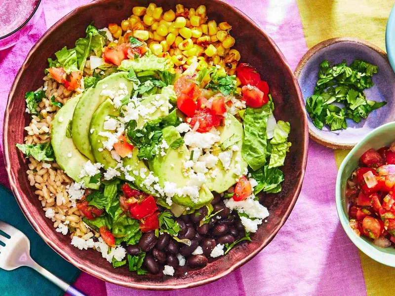 Loaded Beef and Rice Burrito Bowl Casserole with Black Beans