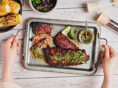 Korean Glazed Ribs with Chimichurri