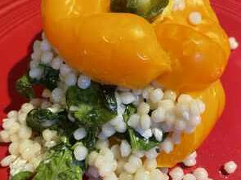 Roasted Stuffed Peppers with Israeli Couscous