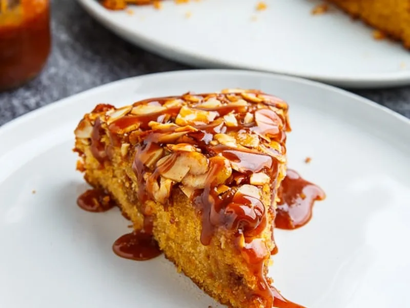 Caramel Soaked Almond Cake with Dulce de Leche