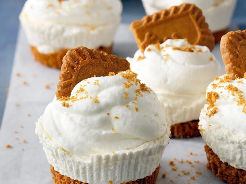 Individual Biscoff Cheesecake Cups with No-Bake Filling
