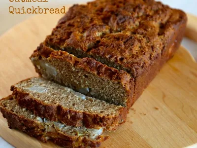 Vanilla Pear Oatmeal Quick Bread