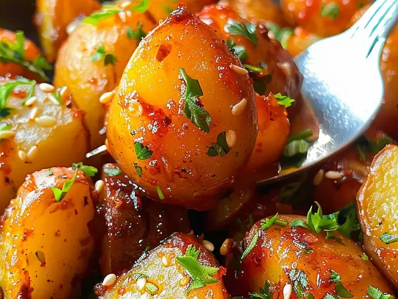 Glazed Honey Butter Potatoes with Golden Sear