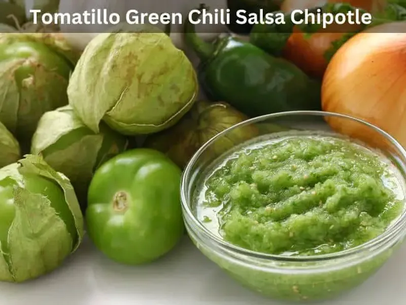 Roasted Tomatillo Green Salsa with Chipotle and Fresh Herbs