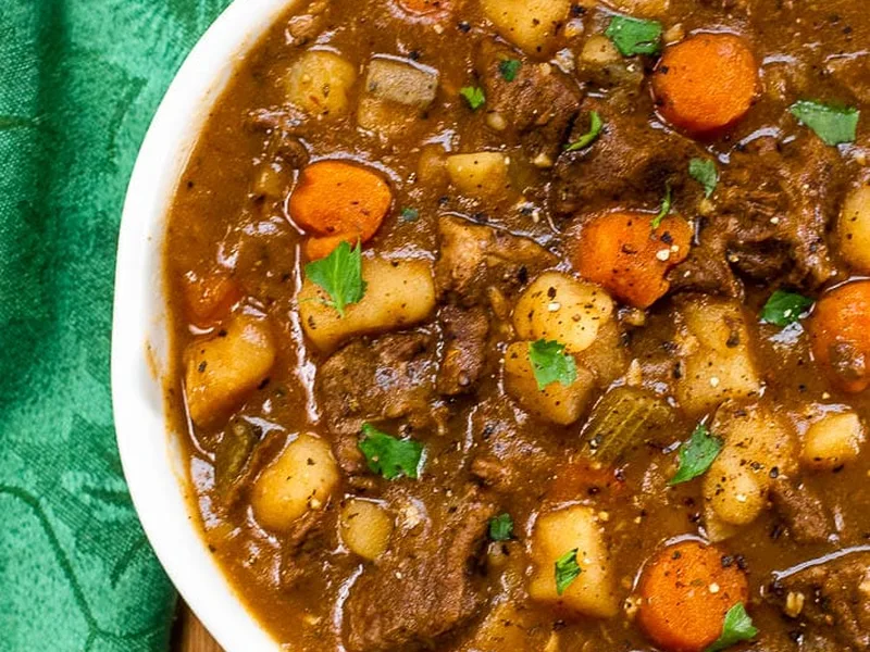 Instant Pot Beef Stew with Secret Chili Sauce