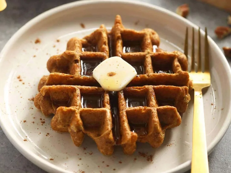 Gluten Free Pumpkin Spice Waffles with Almond Milk