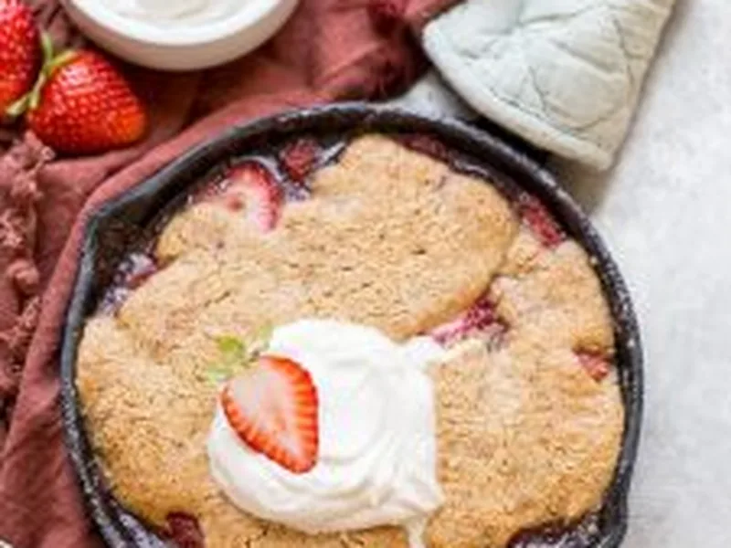 Individual Strawberry Cobbler with Almond Flour Topping