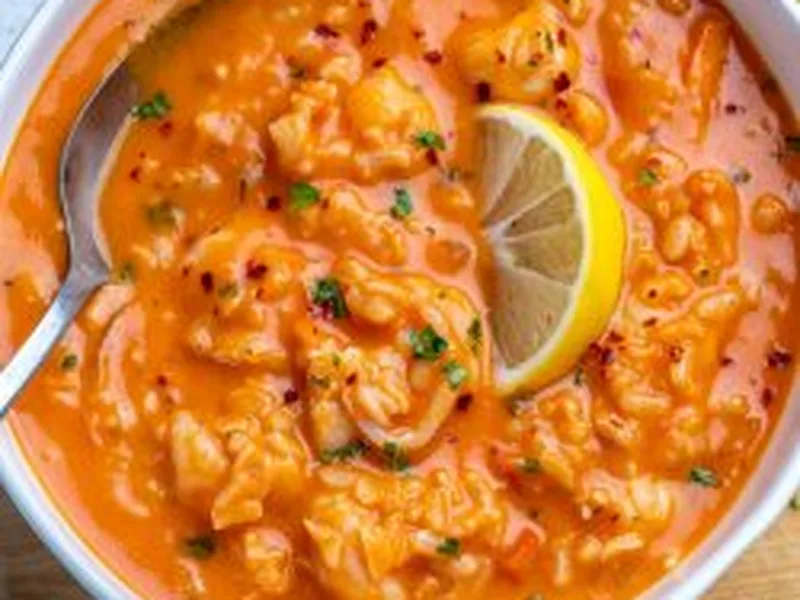 Creamy Coconut Shrimp and Brown Rice Soup