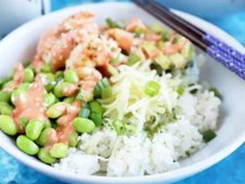 Spicy Sriracha Shrimp Sushi Bowls