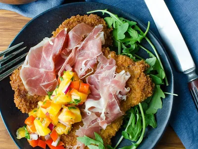 Crispy Panko Pork Cutlets with Fresh Peach Salsa