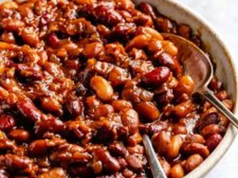 Pioneer Woman Slow Cooker Baked Beans with Turkey Bacon
